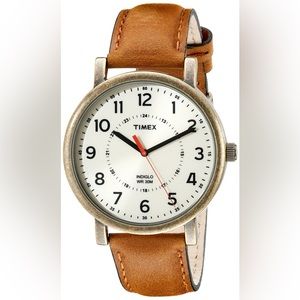 Timex Weekender 41 Gold with Tan Leather strap